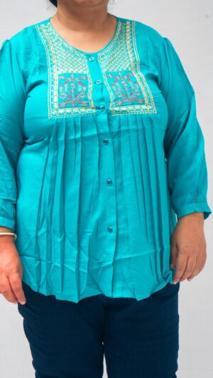 Plus size embroidered Short Kurti-XXL