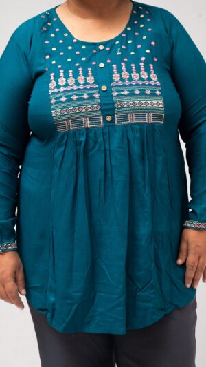 Plus size embroidered kurti