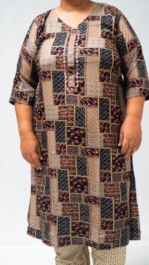 plus size long cotton kurta