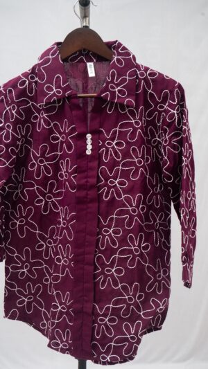 Embroidered shirt top