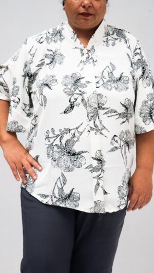 Plus Size Inkpetal Cotton Tunic 3XL