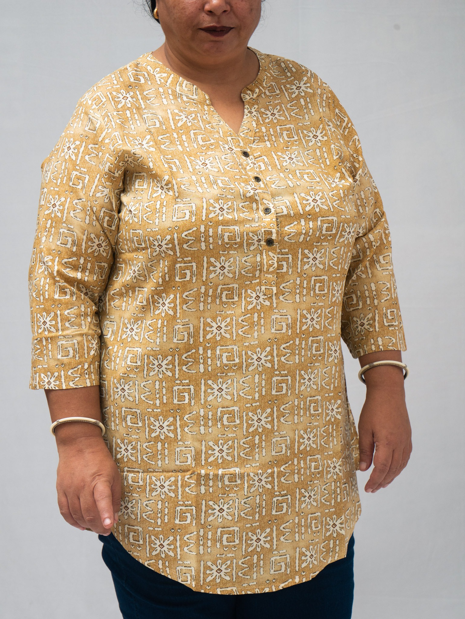 Plus Size Amber Bloom Cotton Tunic 4XL