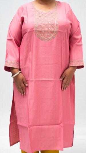 Embroidered U neck Kurta