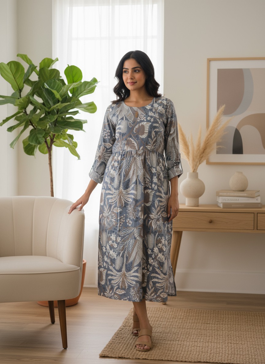 Maternity Kurti with Feeding Zippers - Image 3