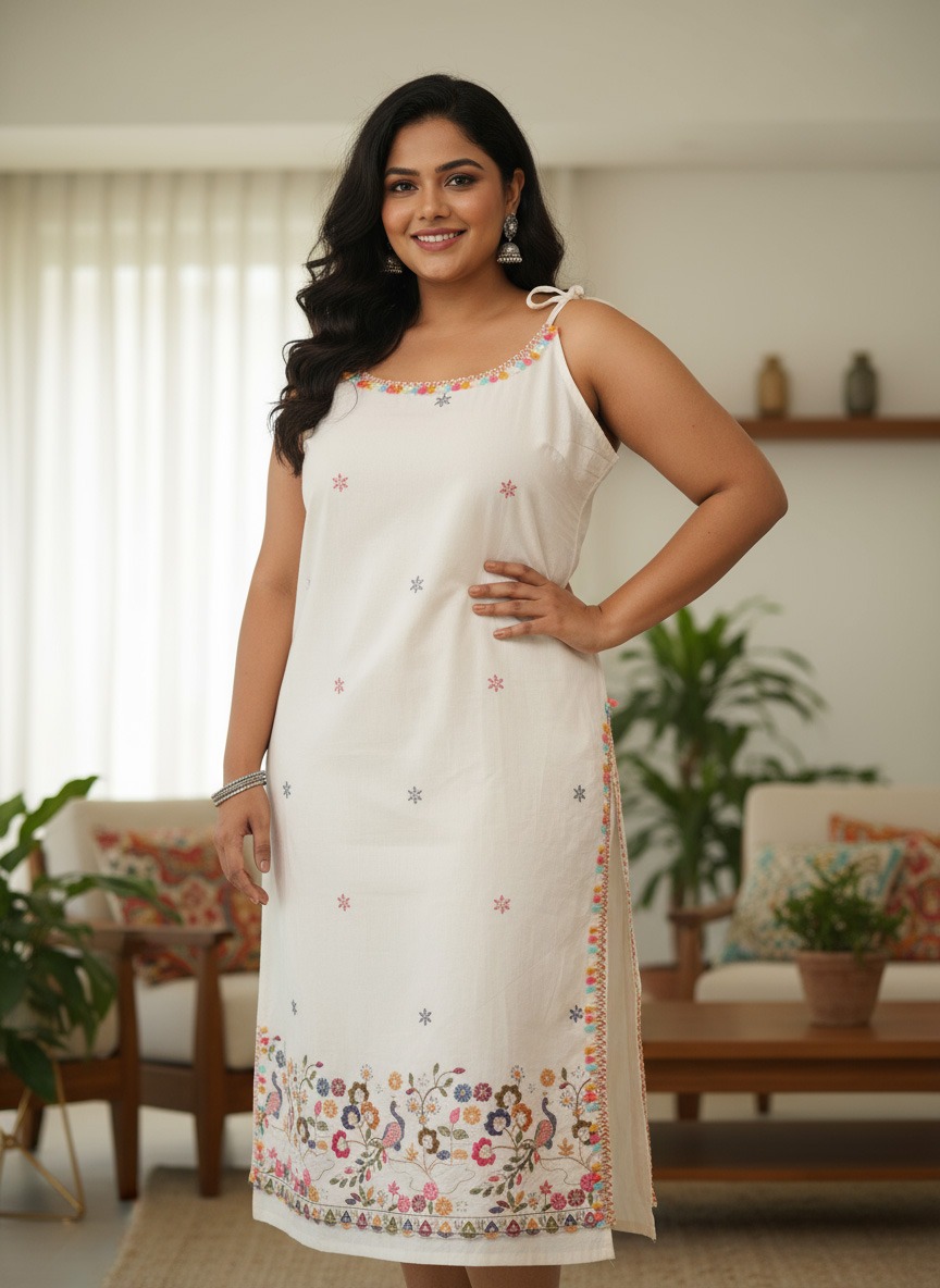 Breezy Sleeveless Cotton Kurti - Image 4