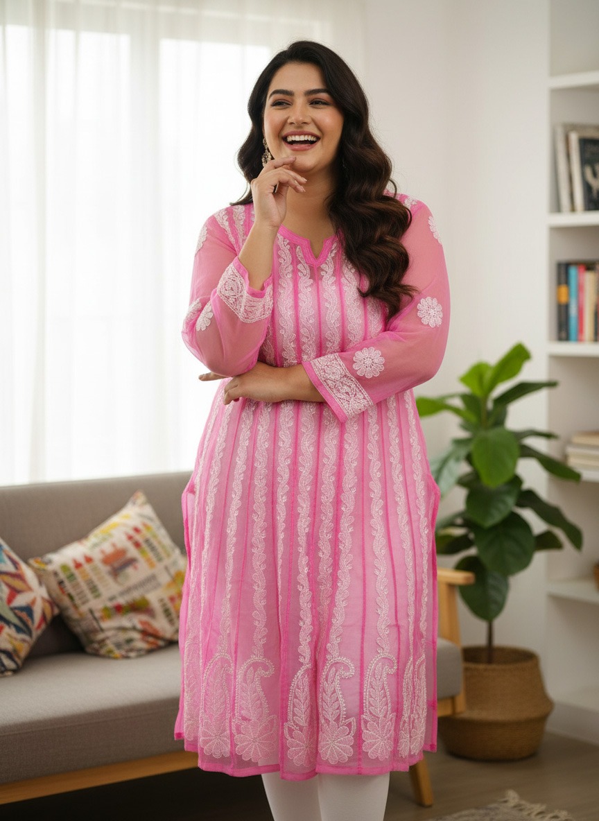 32 Kali Anarkali Chikan Kurta