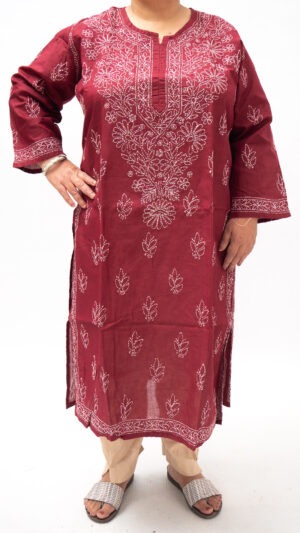 Chikan Embroidery Cotton Kurta