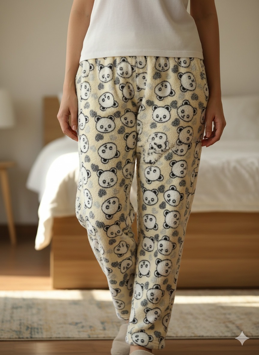 Fuzzy Pajama Pants with Pockets